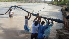 خسارت سیل به شبکه آبرسانی 10 روستای ایرانشهر