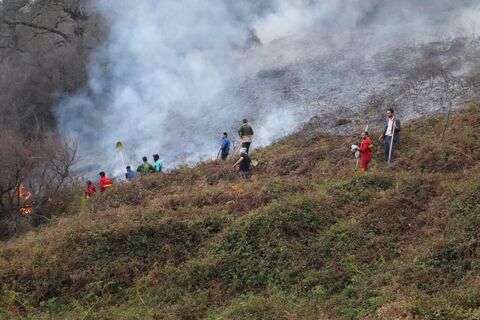 آتش سوزی منطقه حفاظت شده خان‌دوشان